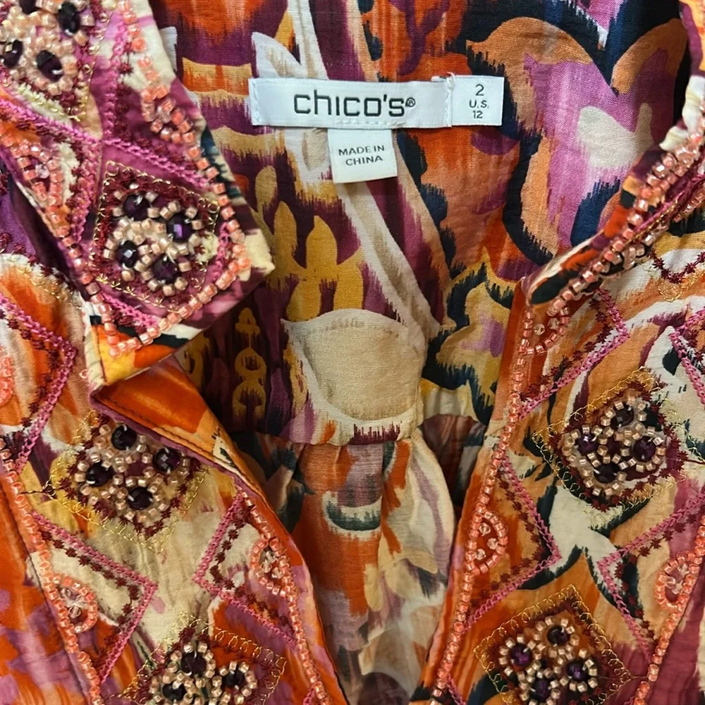 Chico's Watercolor Stunning lightweight tunic - Picture 14 of 16